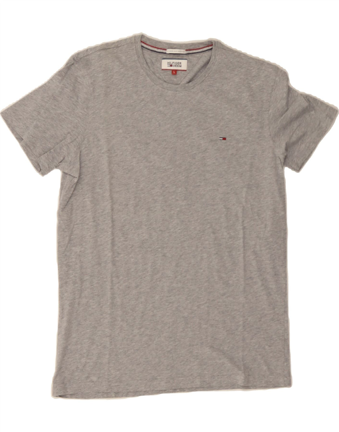 TOMMY HILFIGER Mens T-Shirt Top Large Grey Vintage Tommy Hilfiger and Second-Hand Tommy Hilfiger from Messina Hembry 