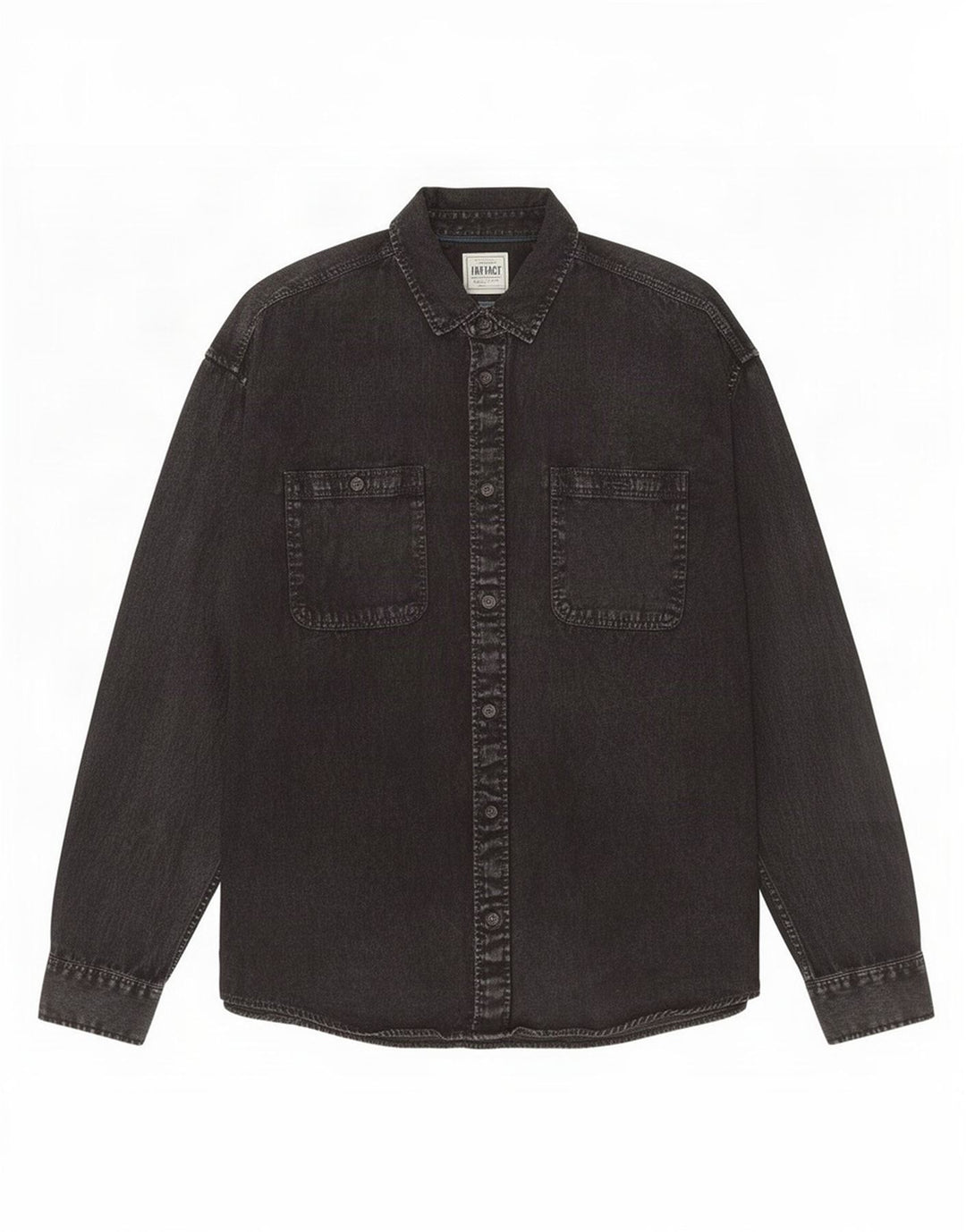 Camicia di jeans da uomo Fat Face grande cotone nero