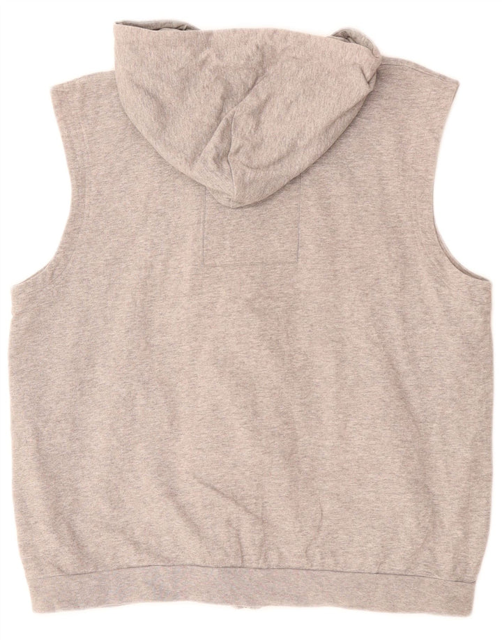 Maglione con cappuccio e zip senza maniche NIKE da uomo UK 39/41Cotone grigio medio