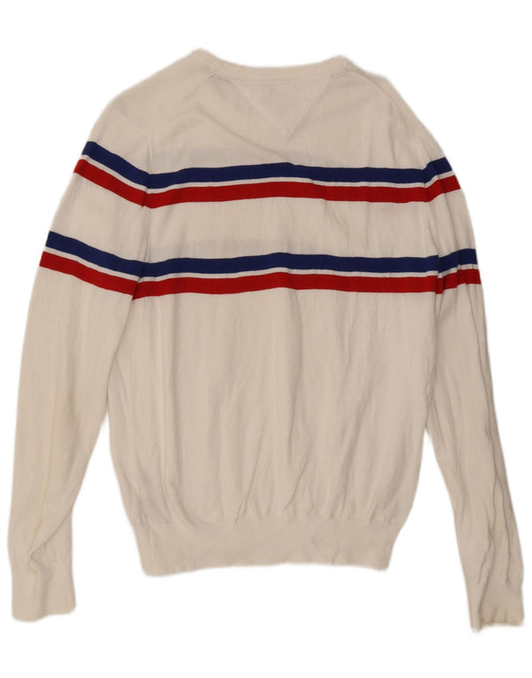 Maglione maglione girocollo da uomo Tommy Hilfiger color block bianco medio
