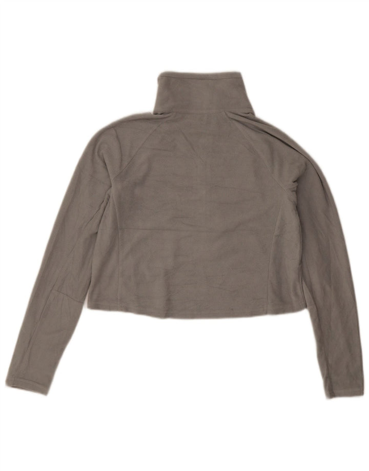 Maglione in pile Columbia da donna con collo corto e zip UK 8 piccolo poliestere grigio