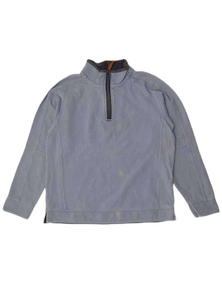 FAT FACE Felpa da uomo con zip sul collo Maglione blu medio