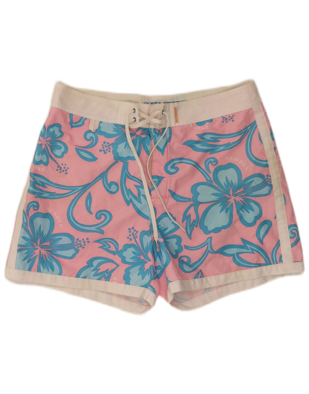 Pantaloncini da bagno grafici da uomo Sundek Poliestere floreale rosa medio