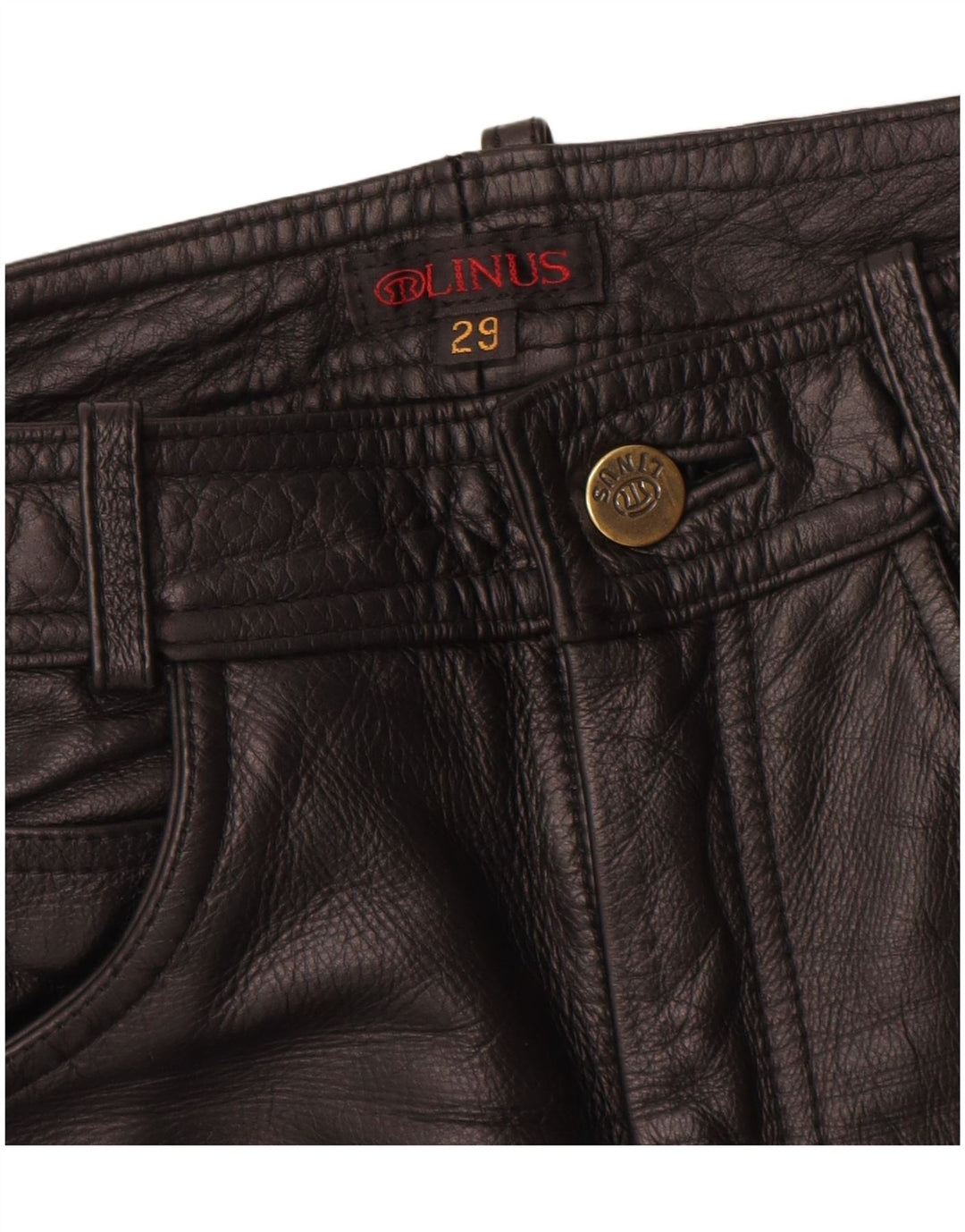 Pantaloni in pelle slim da donna Linus W29 L33 Pelle nera