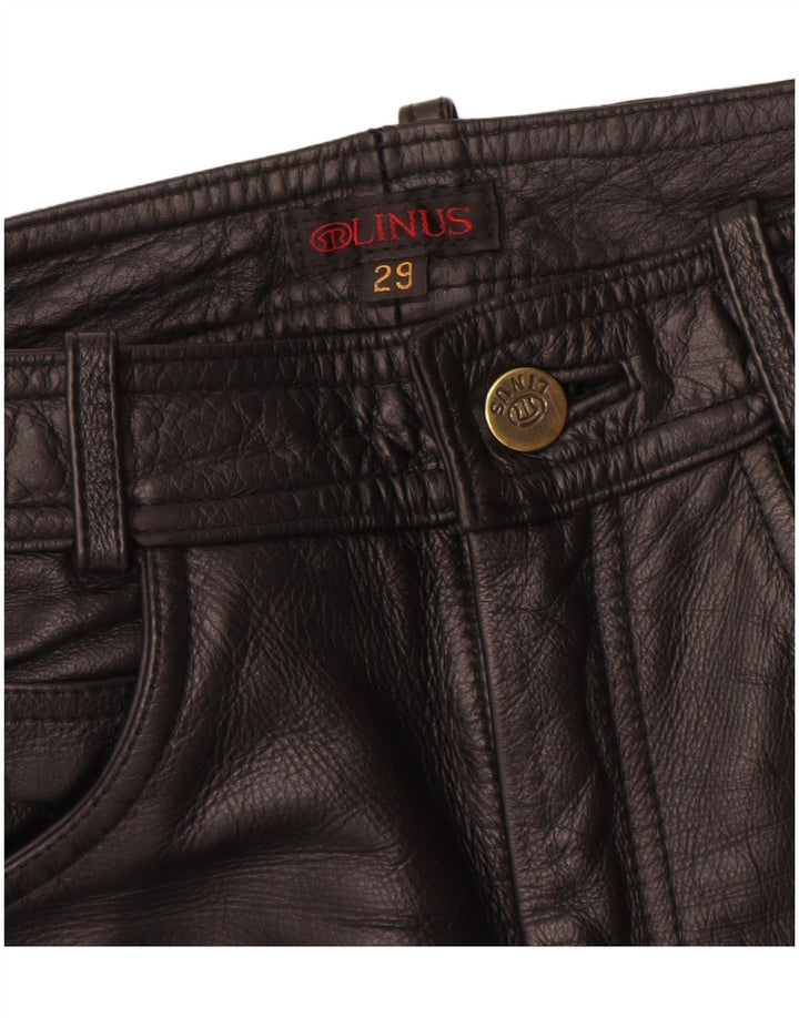 Pantaloni in pelle slim da donna Linus W29 L33 Pelle nera