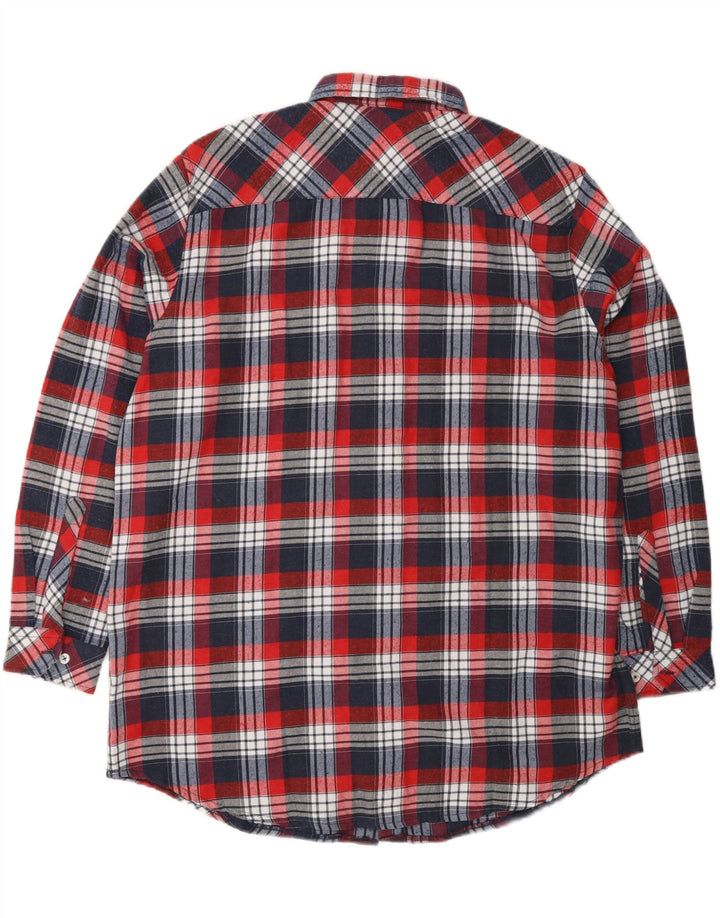 REWARD Camicia in flanella da uomo UK 39/40 Cotone a quadri rosso medio