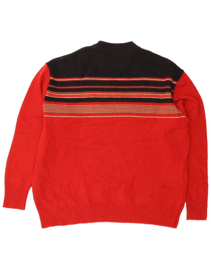 PAUL SMITH Maglione maglione girocollo da uomo XL lana a righe rosse