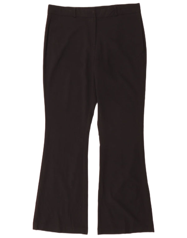 Pantaloni da abito svasati da donna Marks & Spencer UK 12 medi W30 L31 neri