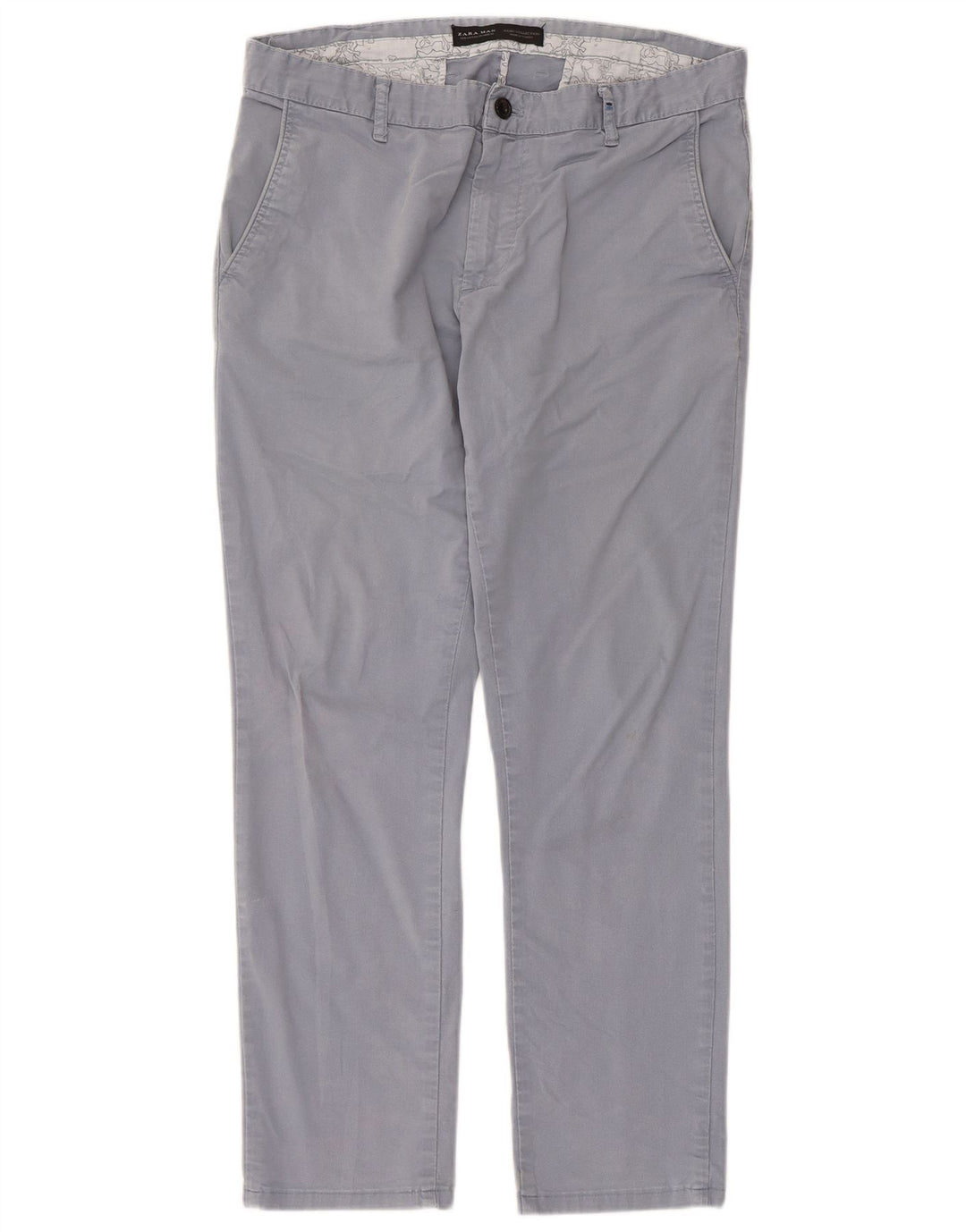 Pantaloni chino dritti da uomo Zara EU 44 Large W34 L29 Blu
