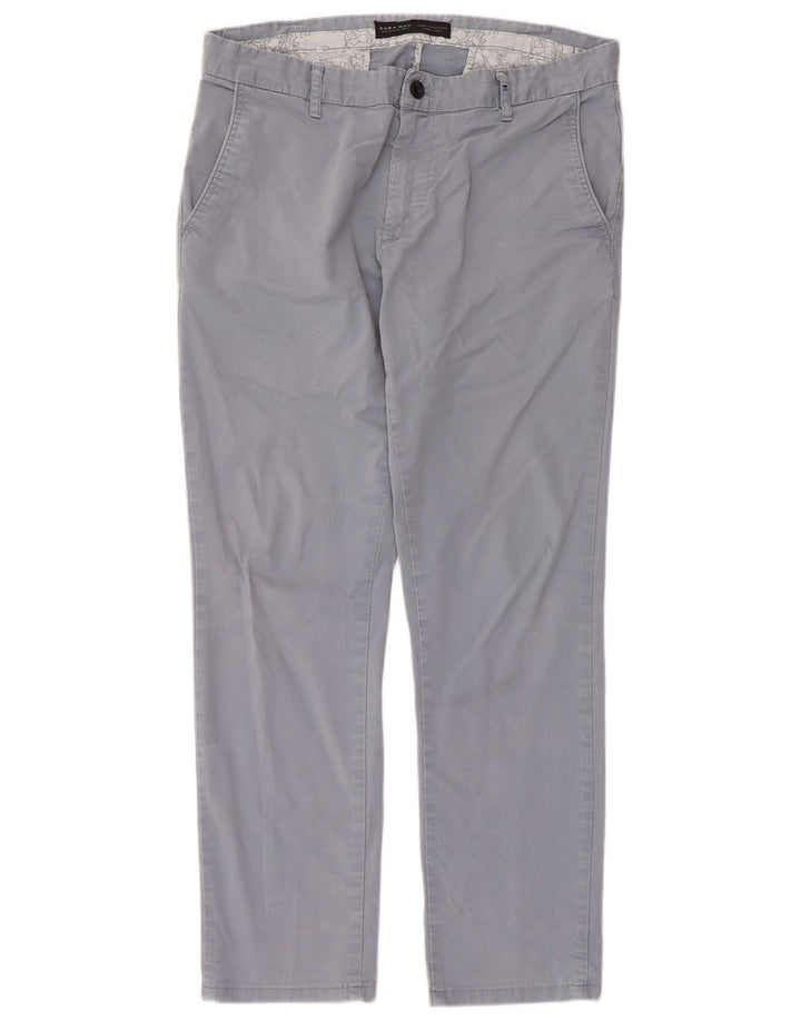 Pantaloni chino dritti da uomo Zara EU 44 Large W34 L29 Blu