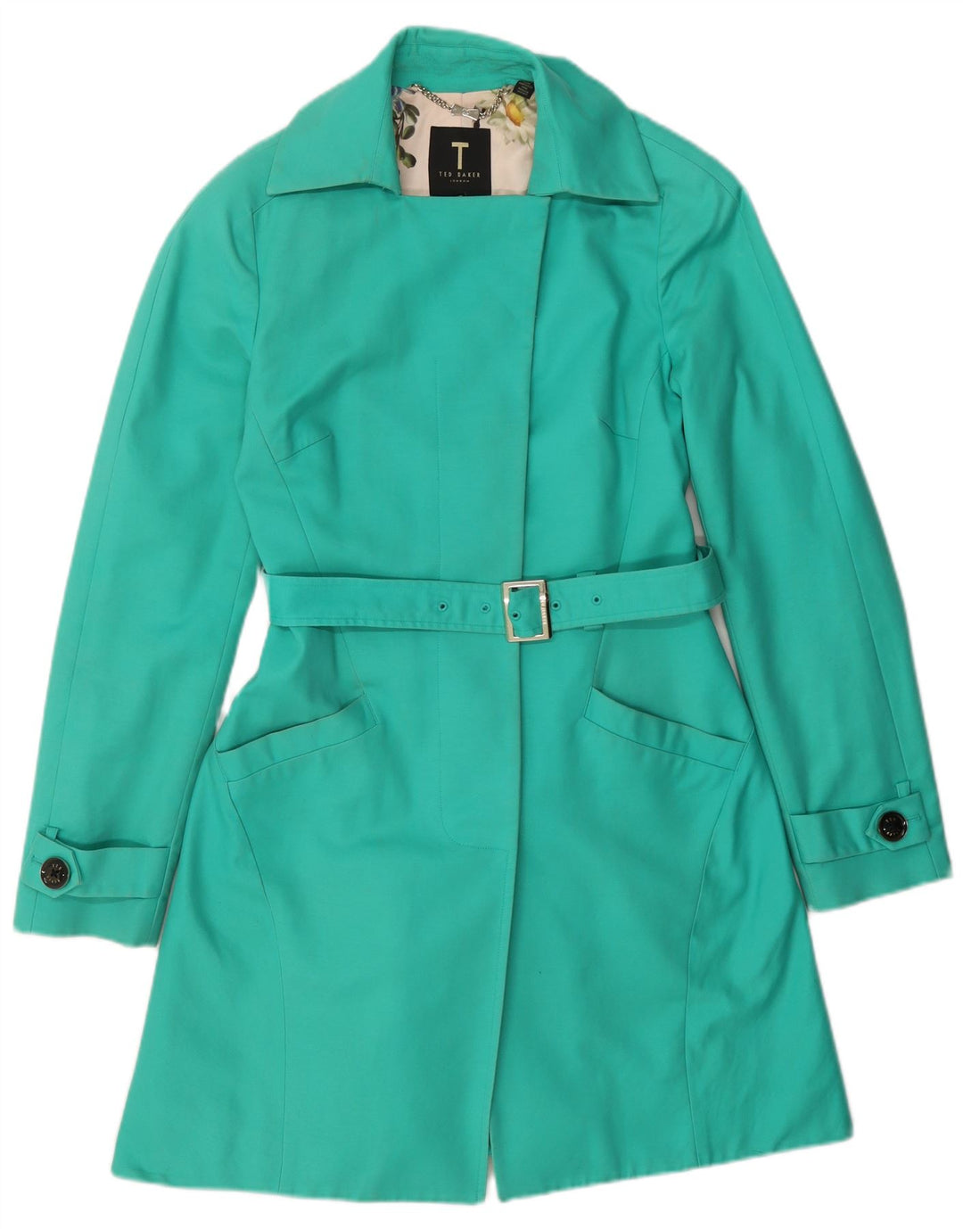 Trench da donna Ted Baker taglia 2 piccolo in cotone verde