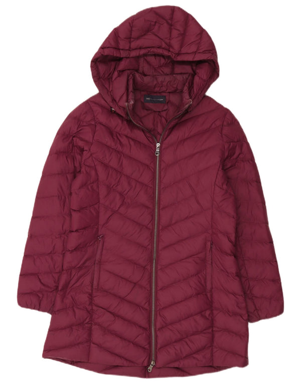 Cappotto imbottito con cappuccio da donna Marks & Spencer UK 12 Poliammide bordeaux medio