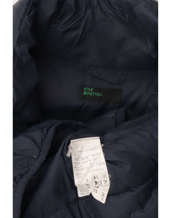 Giacca imbottita da donna Benetton UK 10 Small Blu Navy