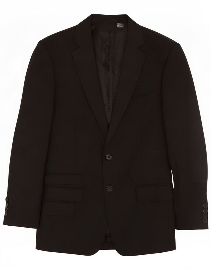 Zara Giacca blazer a 2 bottoni da uomo EU 46 piccola lana nera