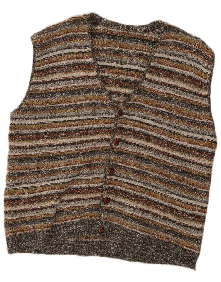 Maglione cardigan senza maniche da uomo St. Bernard, a righe grandi multicolori
