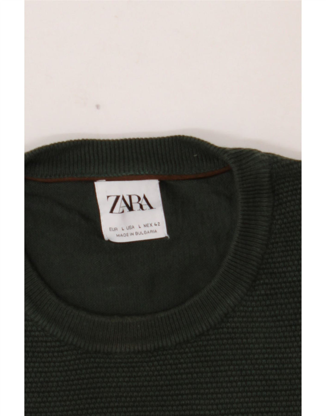 Maglione ZARA da uomo girocollo grande verde