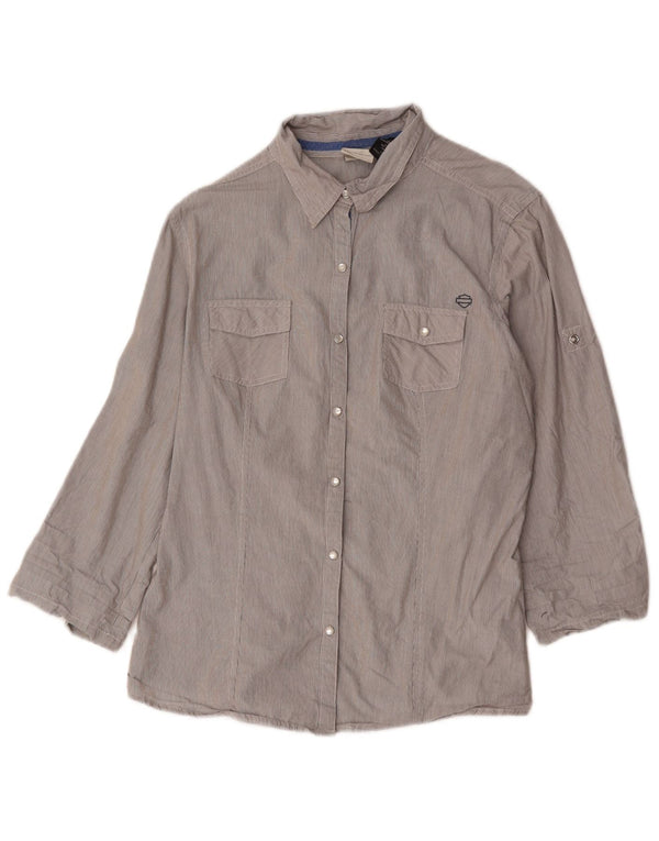 Camicia a maniche 3/4 grafica da donna Harley Davidson UK 18 XL Gessato grigio