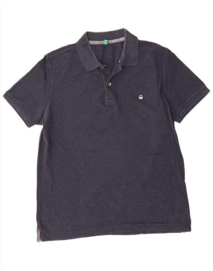 Polo Uomo BENETTON Large in Cotone Blu Navy