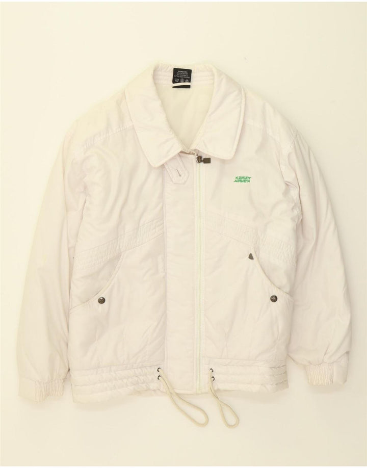 VINTAGE Womens Padded Jacket EU 42 Large Off White Polyester Vintage Vintage and Second-Hand Vintage from Messina Hembry 
