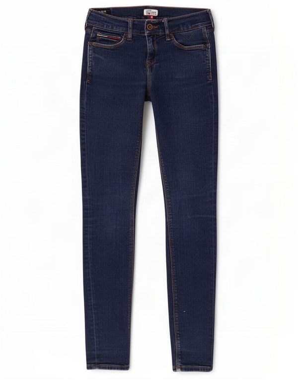Tommy Hilfiger Womens Mid Rise Skinny Jeans W25 L30 Navy Blue Cotton