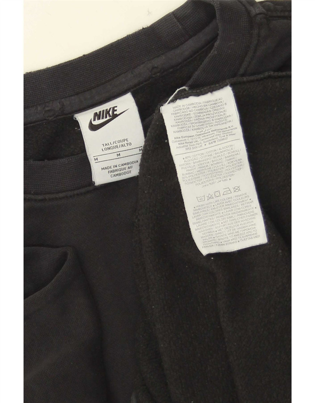 Felpa Nike Uomo Maglia Media Cotone Nero