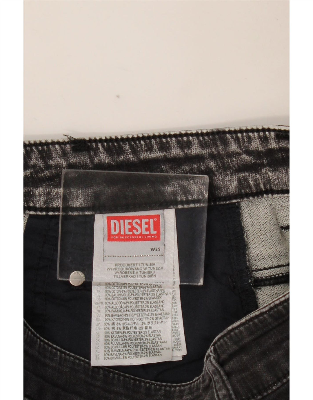 Jeans affusolati corti da donna DIESEL W25 L24 cotone grigio