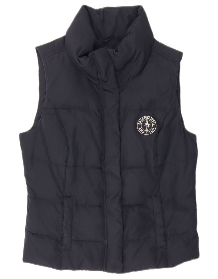 Gilet imbottito da donna Abercrombie & Fitch UK 12 medio in poliestere blu navy