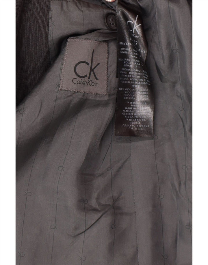 Giacca blazer a 2 bottoni da uomo Calvin Klein IT 52 XL lana grigia