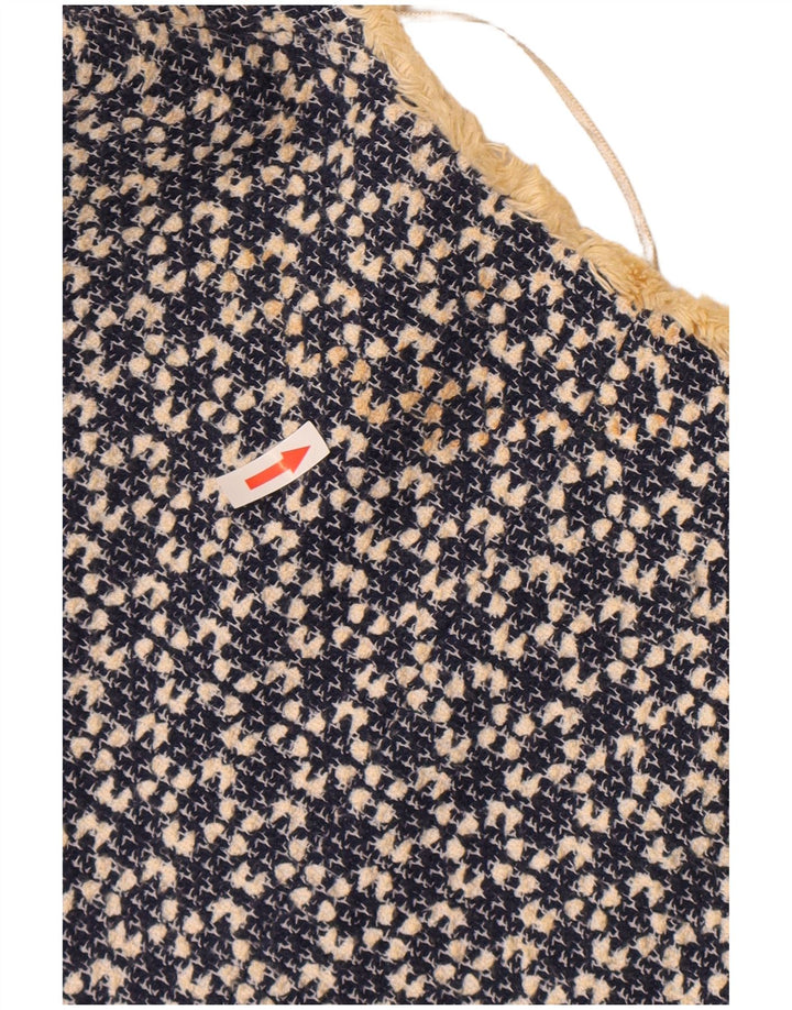 Soprabito aperto da donna Zara UK 12 cotone geometrico blu navy medio