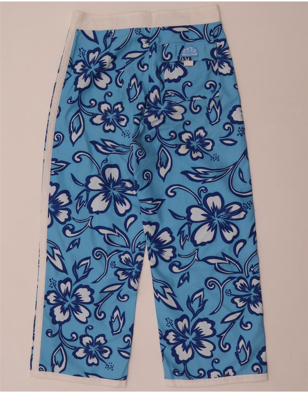Pantaloni corti dritti da donna Sundek W32 L26 poliestere floreale blu