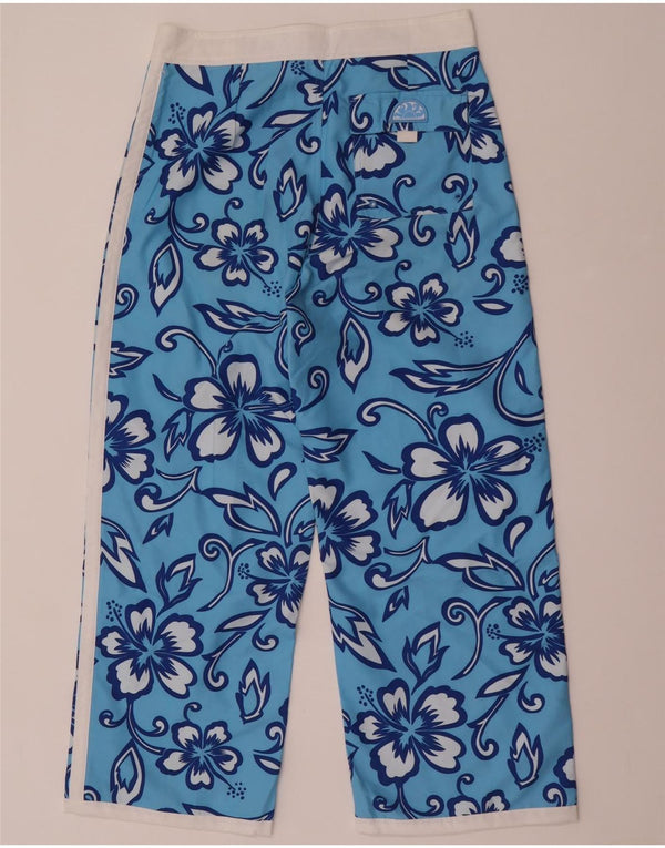 Pantaloni corti dritti da donna Sundek W32 L26 poliestere floreale blu