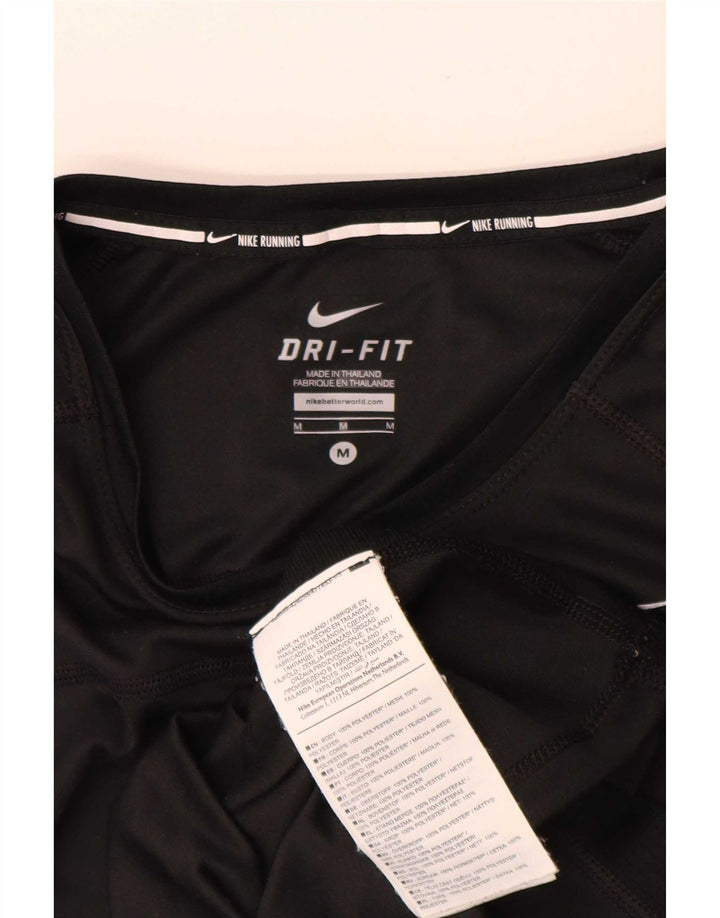 T-shirt Nike Dri Fit da donna Top UK 12 Medium Nero Poliestere
