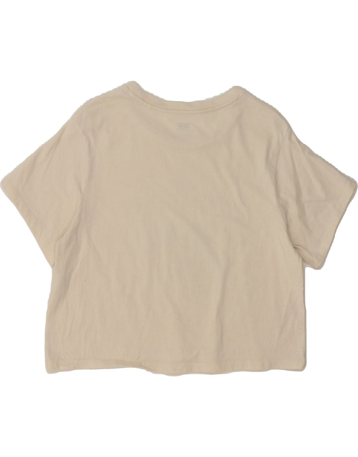 LEVI'S Womens Crop Graphic T-Shirt Top UK 16 Large Off White Vintage Levi's and Second-Hand Levi's from Messina Hembry 
