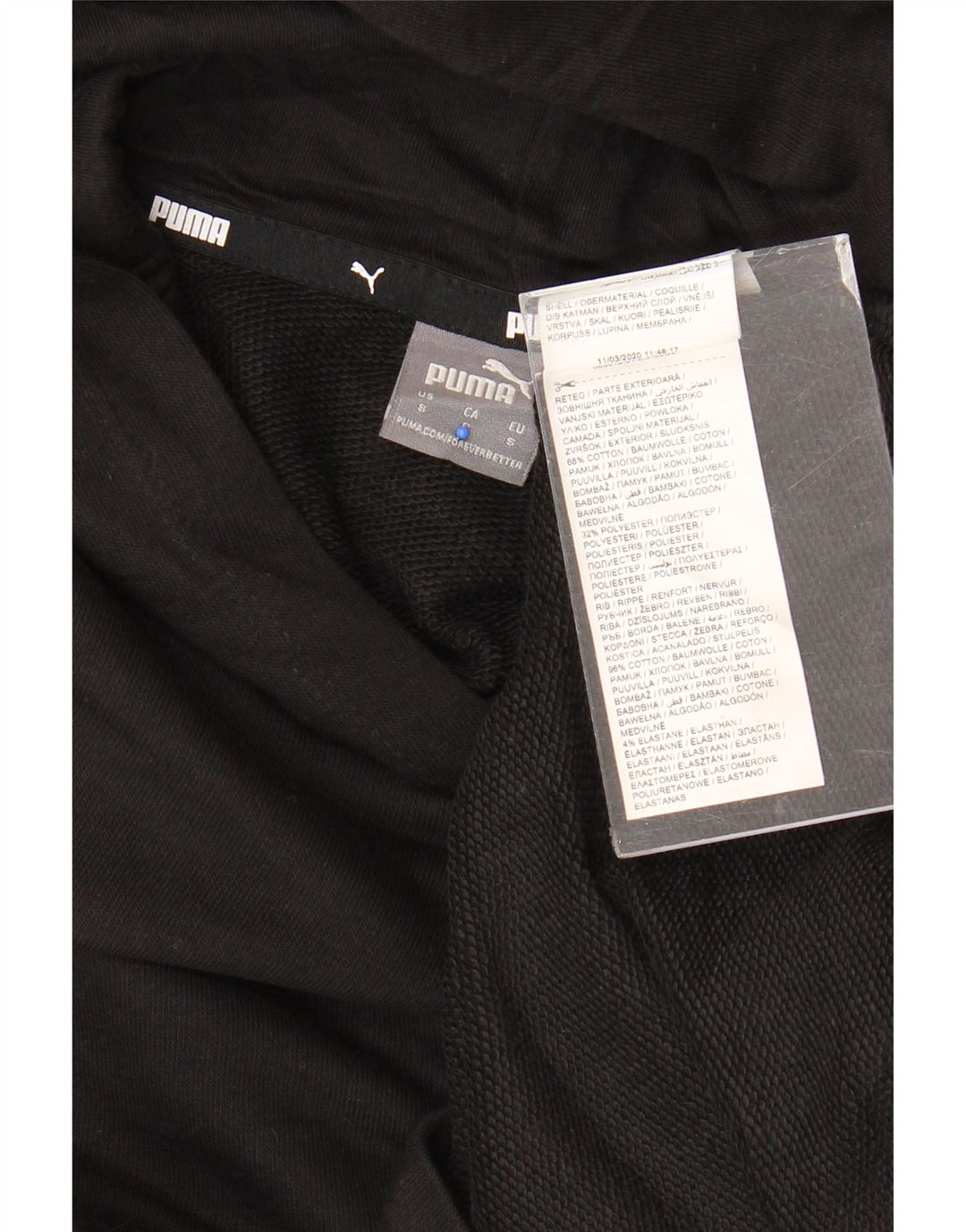 Felpa con cappuccio grafica corta oversize da donna PUMA UK 10 piccola in cotone nero