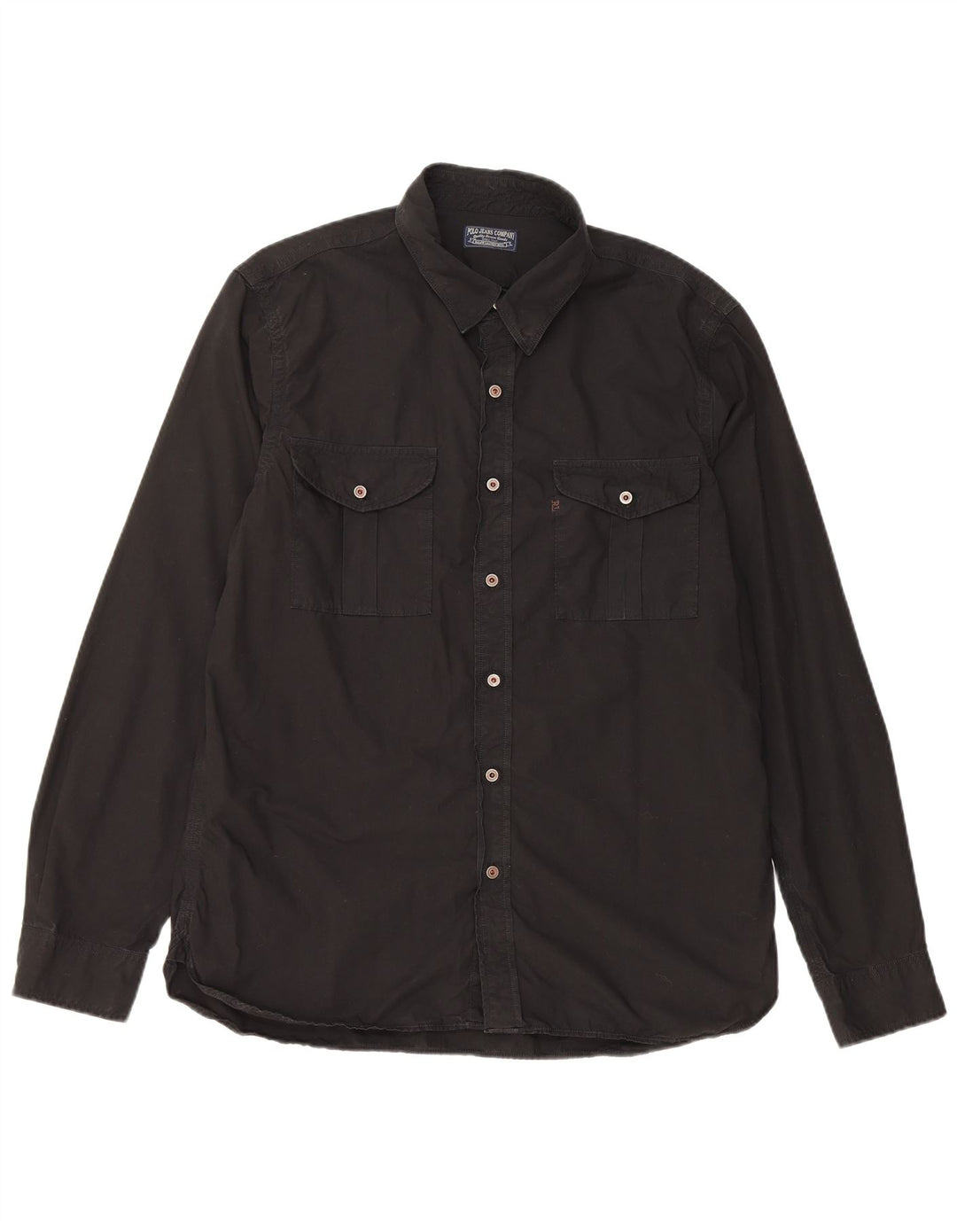 RALPH LAUREN Camicia da uomo grande in cotone nero