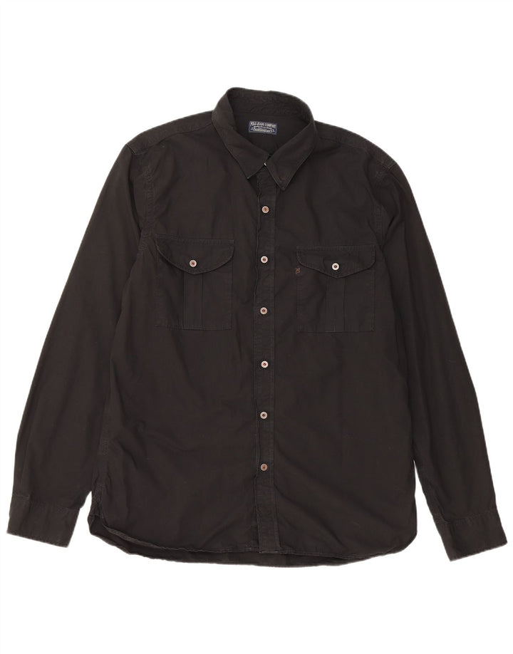 RALPH LAUREN Camicia da uomo grande in cotone nero