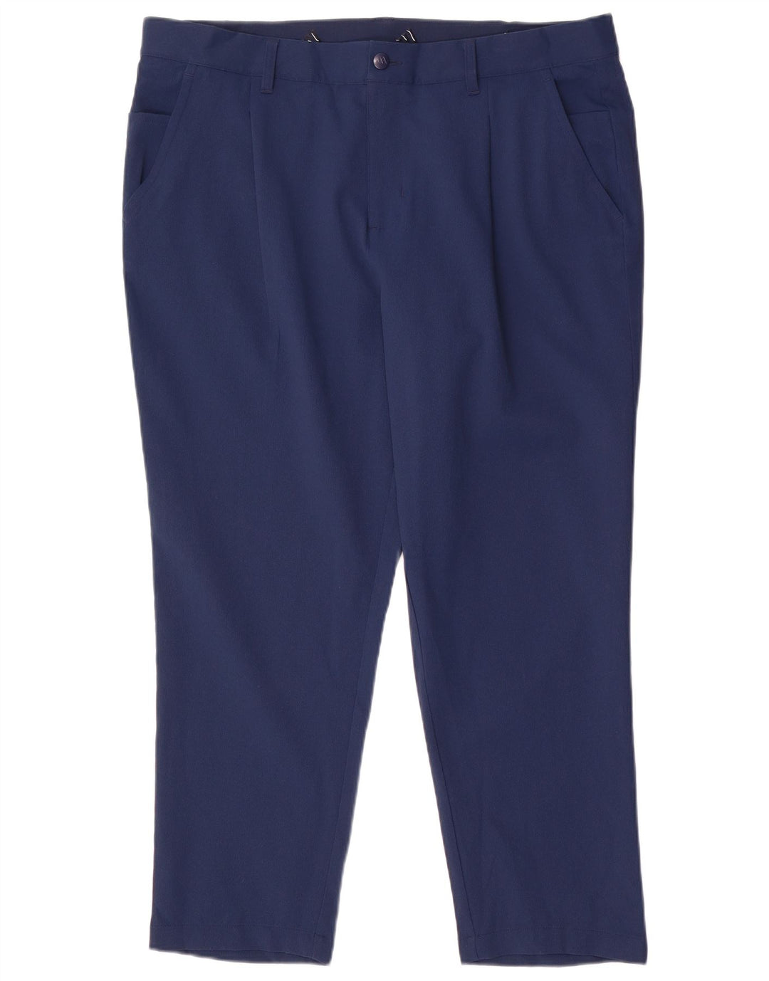 Pantaloni chino pegged da uomo Adidas W38 L28 poliestere blu navy