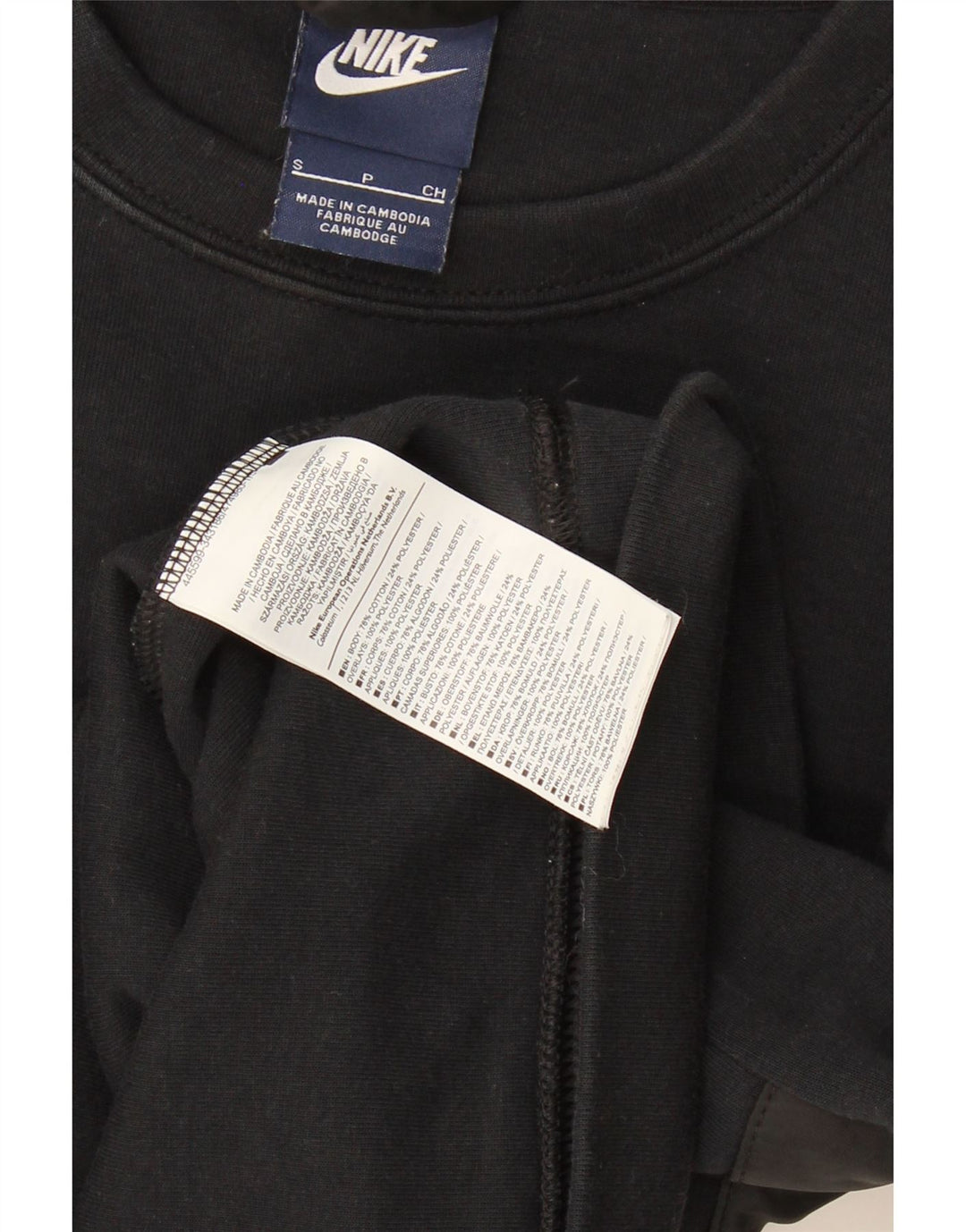 NIKE Womens Sweatshirt Jumper UK 10 Small Black Colourblock Cotton