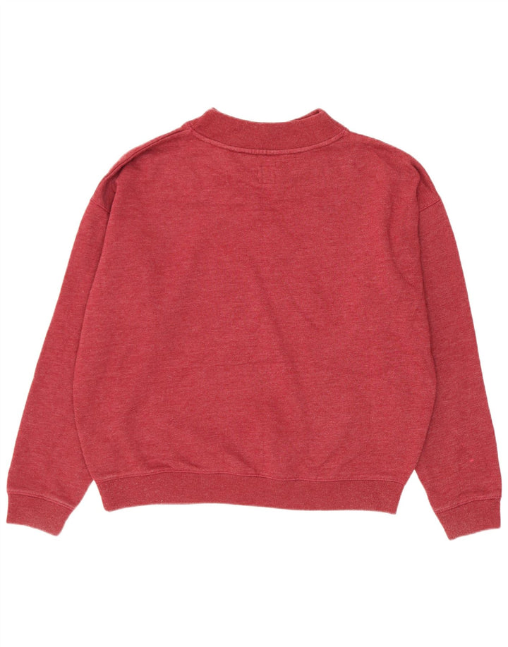 Felpa oversize da donna Jack Wills UK 12 cotone rosso medio