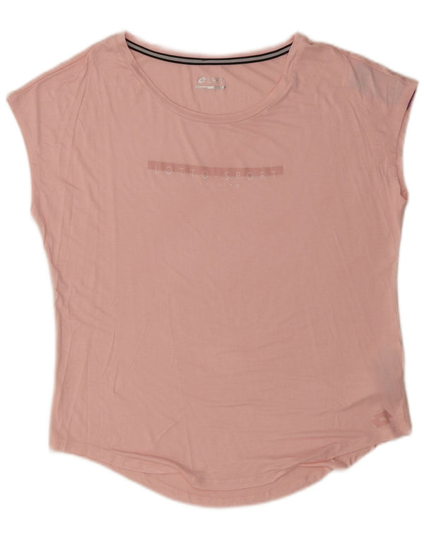 T-shirt grafica da donna Lotto Top UK 14 Rayon rosa medio