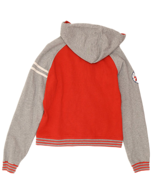 Felpa con cappuccio e zip grafica da donna CHAMPION UK 14 Large Red Colourblock