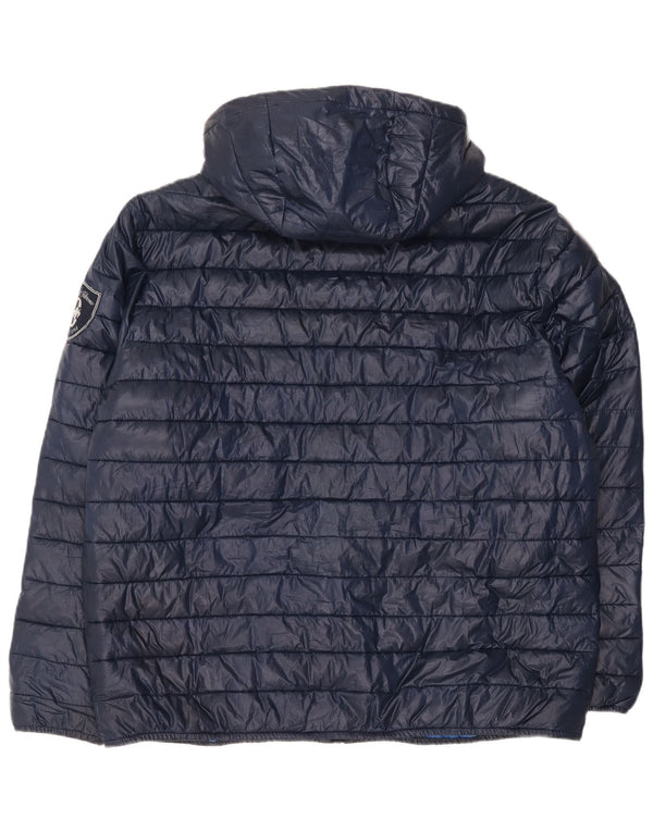Conte of Florence Giacca imbottita con cappuccio da uomo UK 42 XL Blu Navy