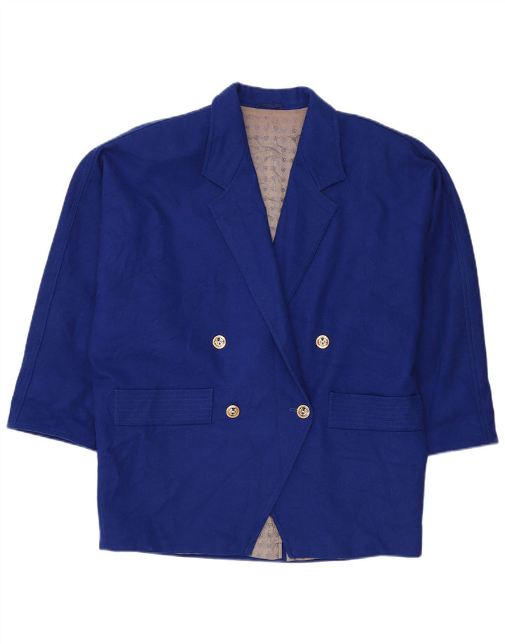MAX MARA Giacca blazer doppiopetto oversize da donna UK 10 piccola blu