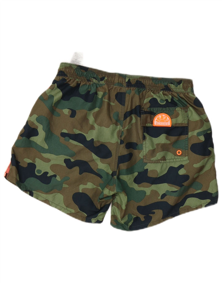 Pantaloncini da bagno Sundek per ragazzi 15-16 anni Poliestere mimetico kaki