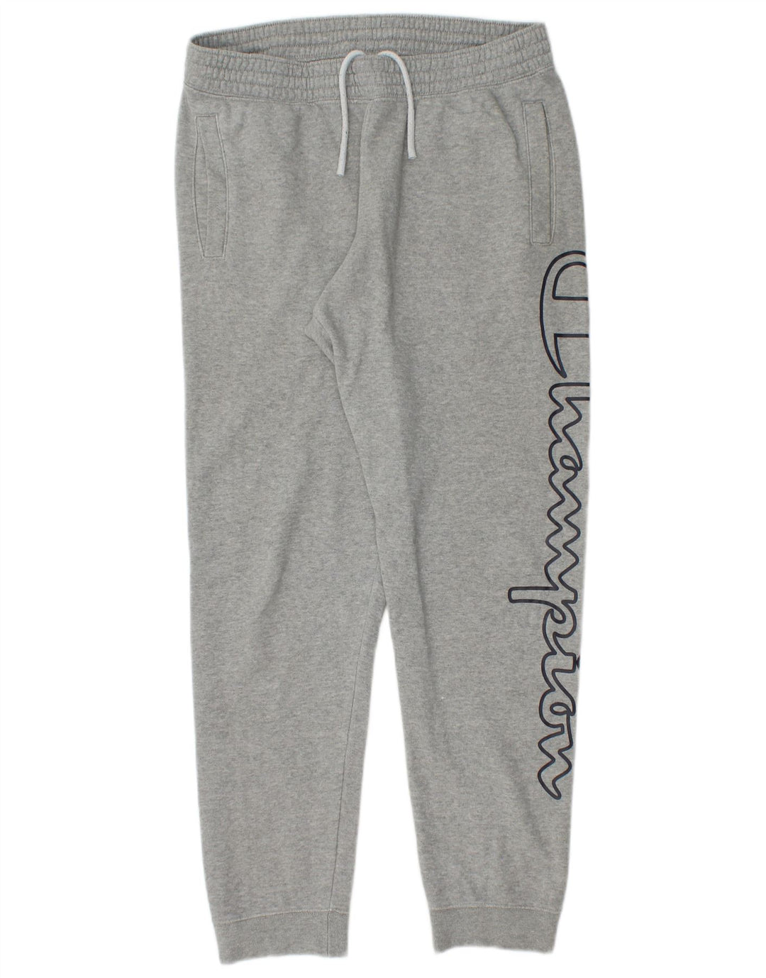Pantaloni da tuta con grafica Champion da uomo, pantaloni da jogging, piccoli, grigi screziati