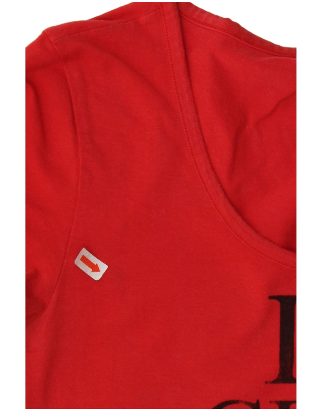 GUESS T-shirt grafica da donna Top UK 12 Medio Rosso Cotone