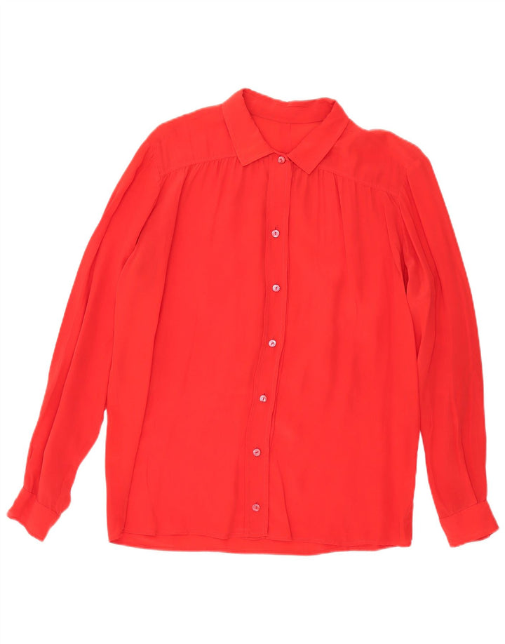 Camicetta camicia vintage da donna UK 18 XL rossa