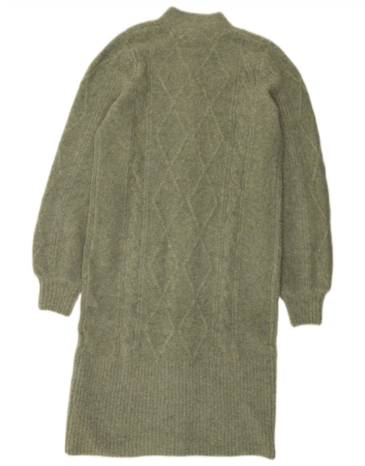Maglione cardigan lungo da donna Marks & Spencer UK 10 piccolo verde