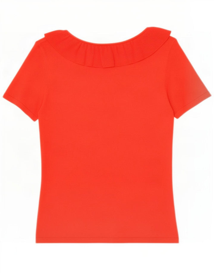 Sandro Ferrone Camicetta da donna con volant sul davanti UK 12 Medium Red Viscose