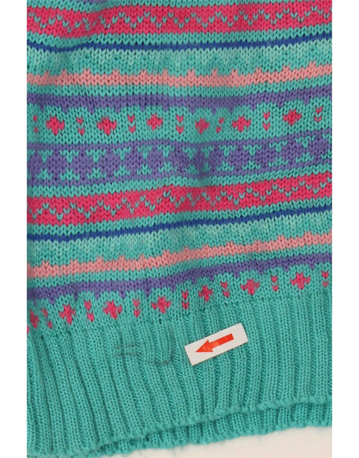 L.L.Bean Maglione da uomo girocollo Maglione grande lana Fair Isle multicolore